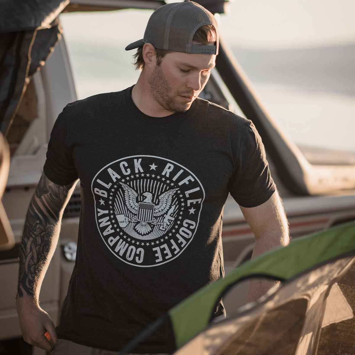 Patriotic shirt for men - Black Rifle Coffee Company Coffee of the United States COTUS Logo T-Shirt vintage black america's coffee