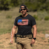 Military shirt for men - Black Rifle Coffee Company SBR Flag T-Shirt vintage black 2A shooting range shirt