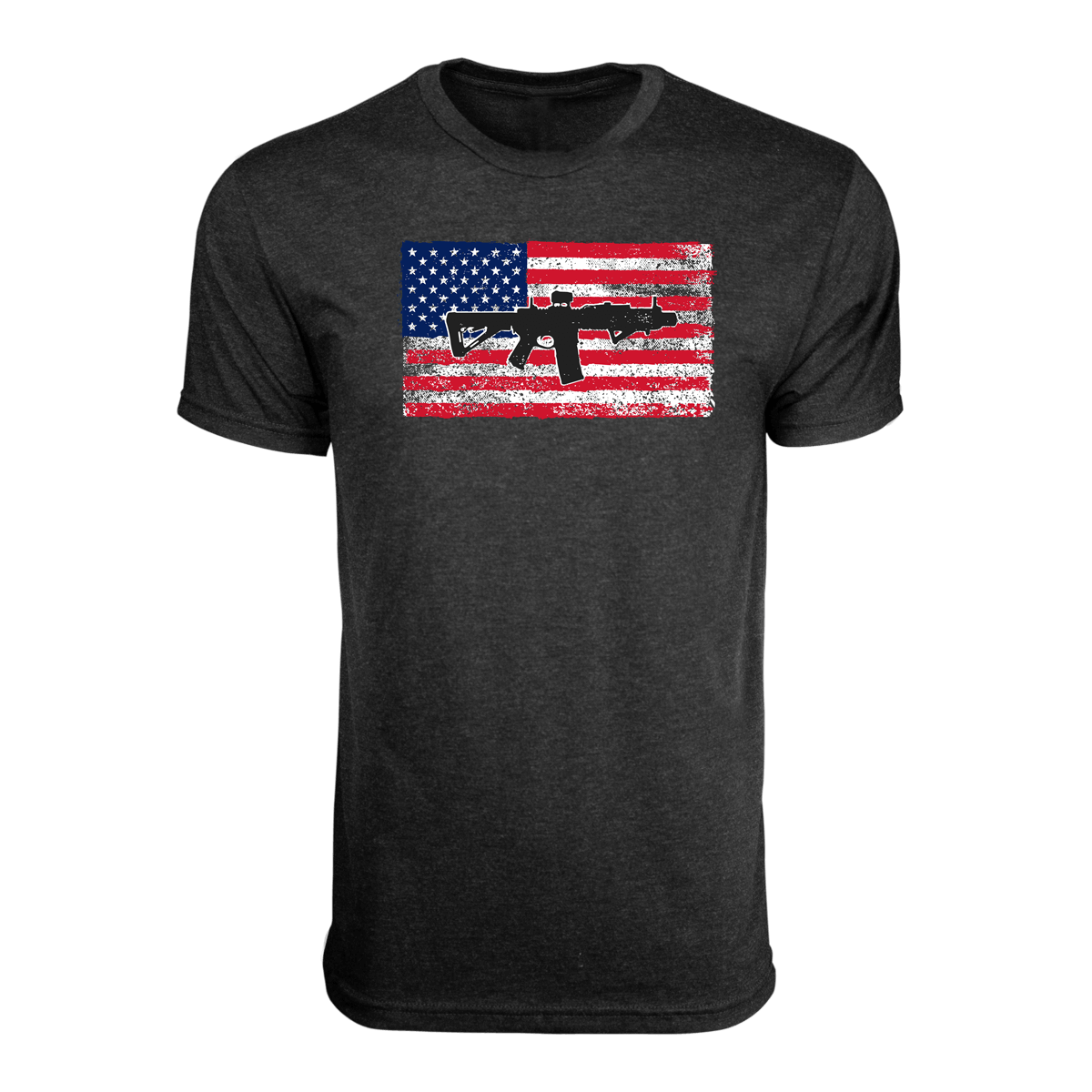 Military shirt for men - Black Rifle Coffee Company SBR Flag T-Shirt vintage black 2A