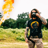 Military shirt for men - Black Rifle Coffee Company Tactisquatch Shirt vintage black flamethrower