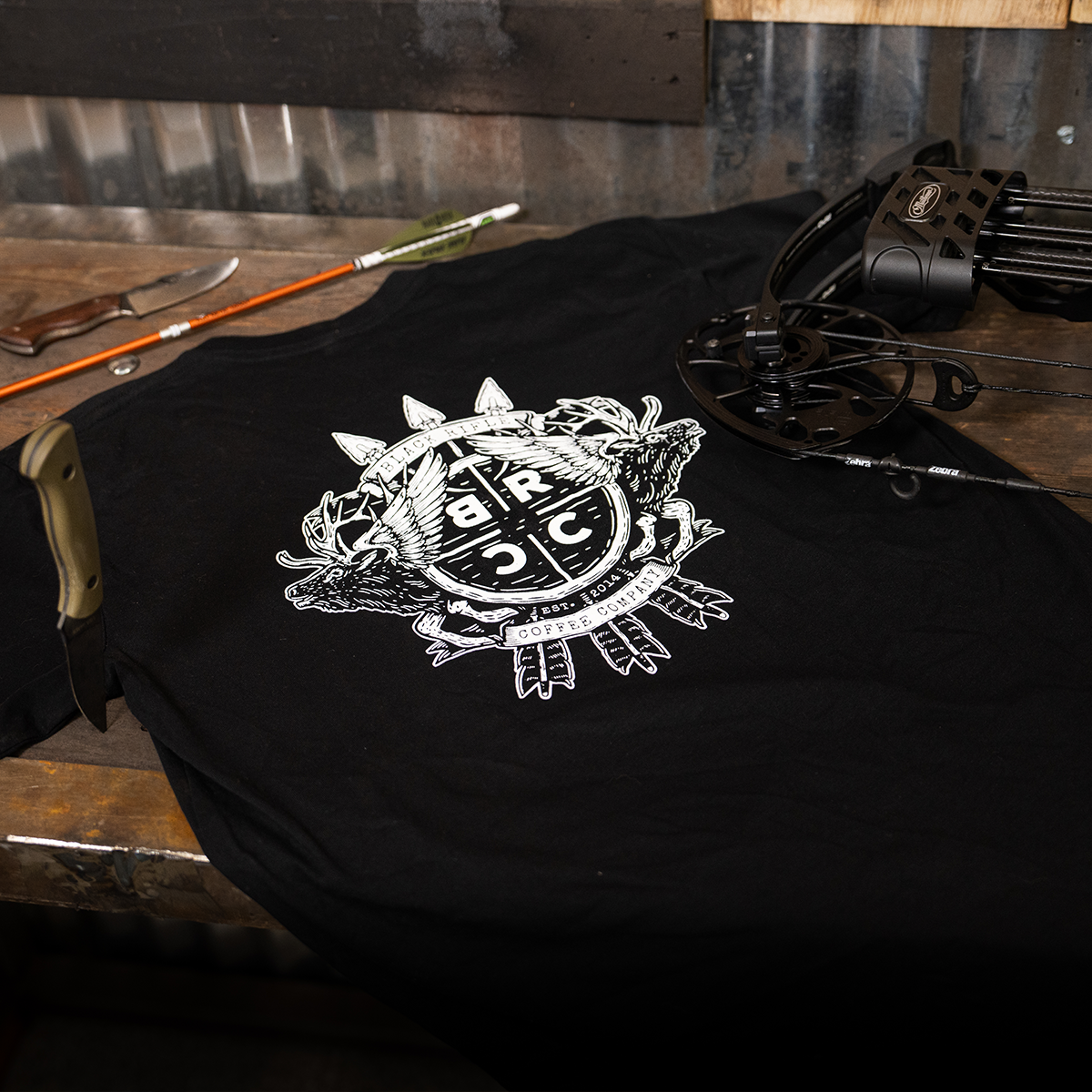 Flying Elk Crest T-Shirt – Black Rifle Coffee Company