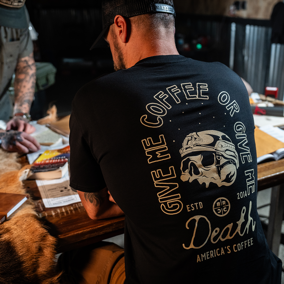 BABYL『DEAD OR ALIVE』TEE XLサイズ Death by Caffeine T-Shirt 2.0 – Black Rifle Coffee Company