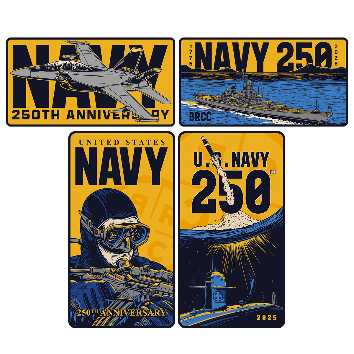 Navy 250th Sticker Pack