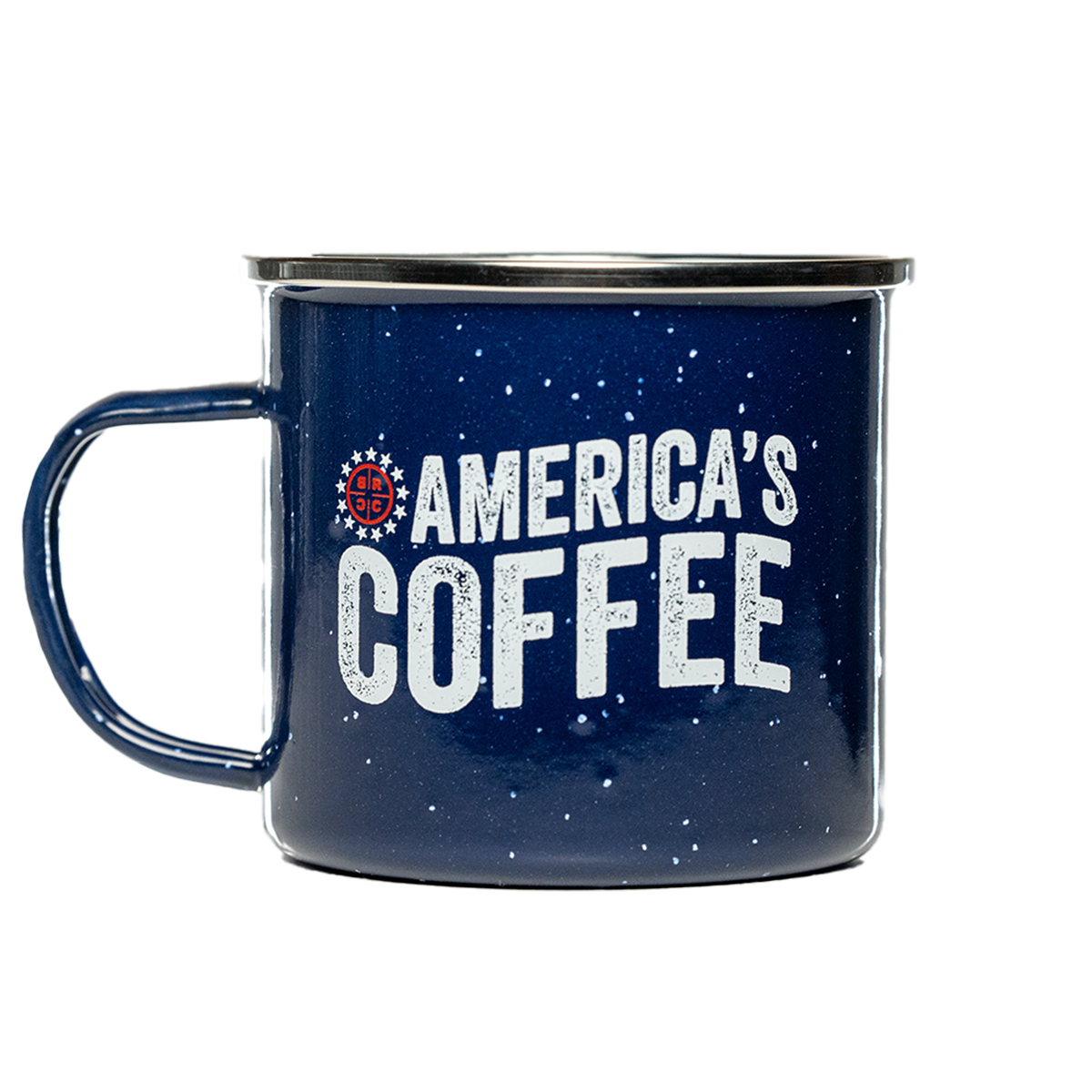 America's Coffee RWB Enamel Mug, 17 oz