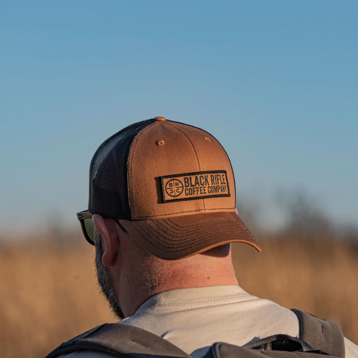Company Logo Trucker Hat, Caramel