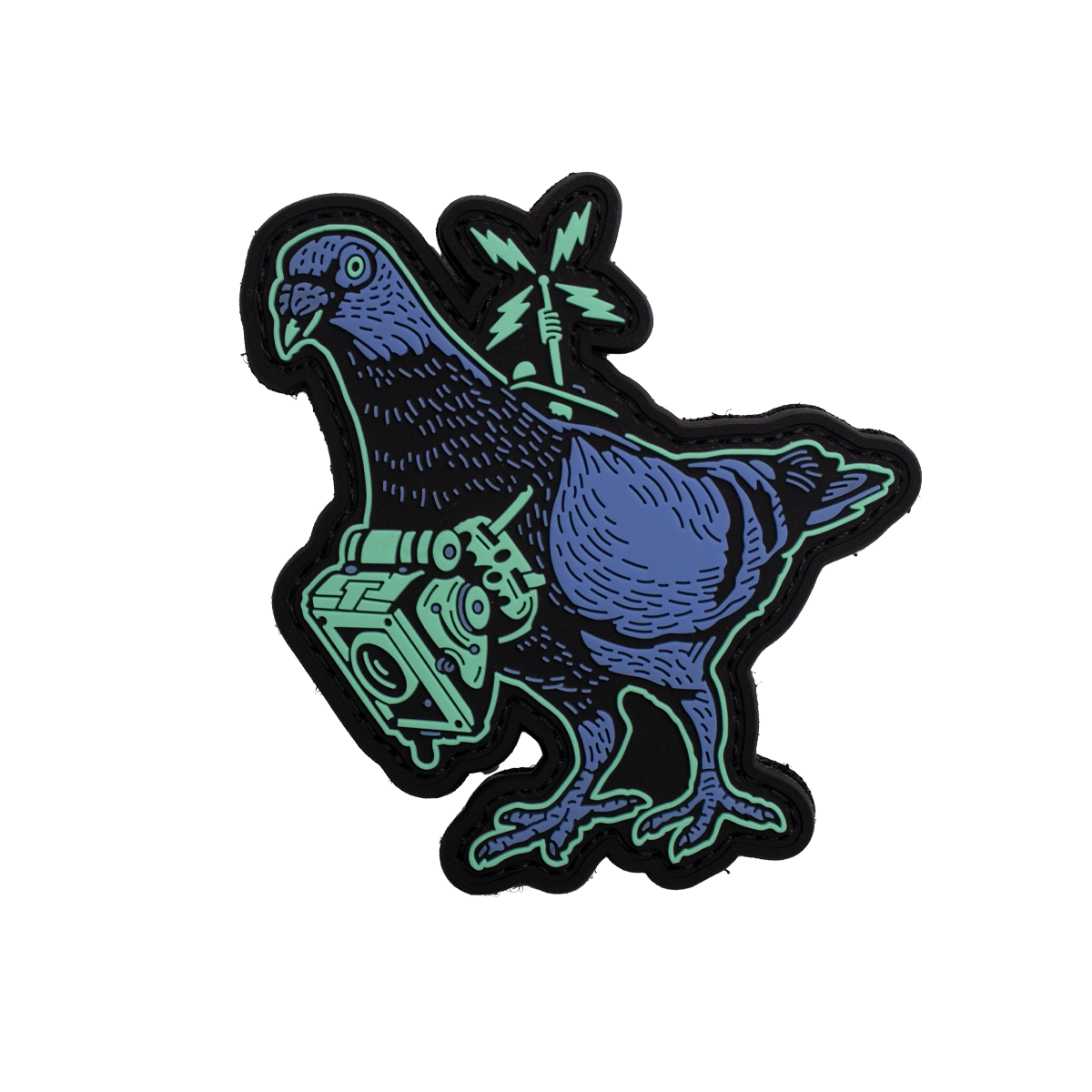 Spy Pigeon Glow In The Dark Pvc Patch