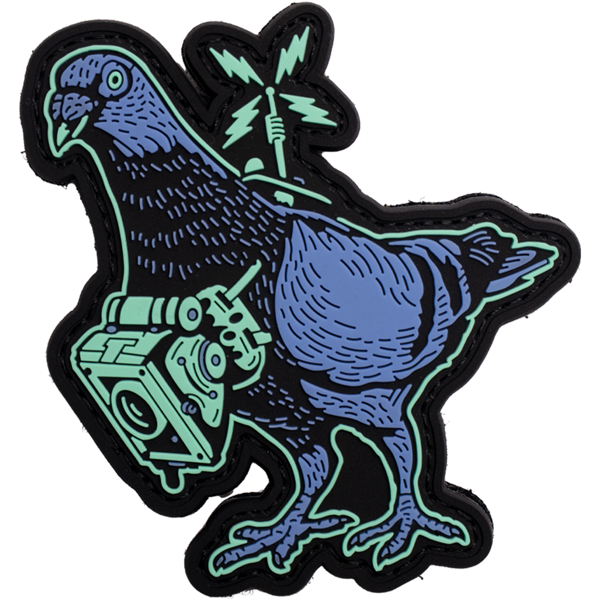 Spy Pigeon Glow In The Dark Pvc Patch